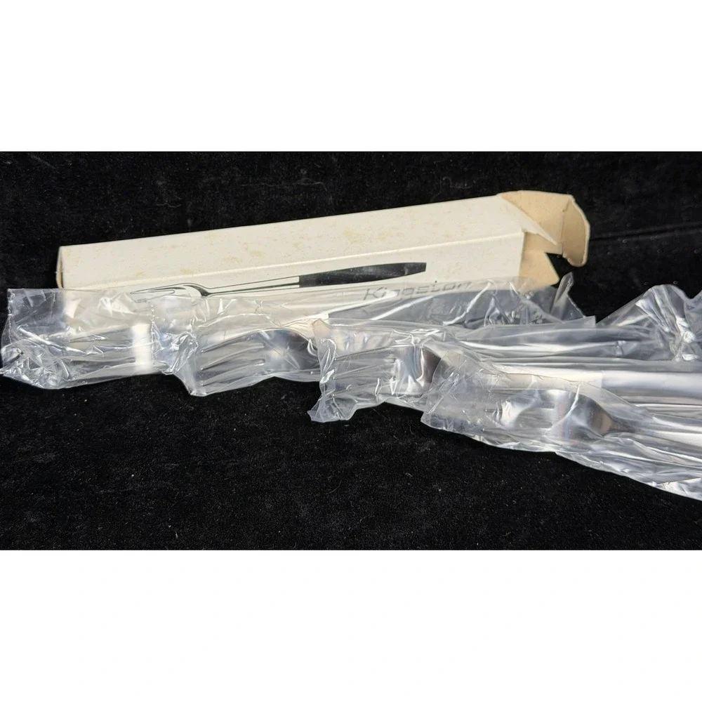 Kingston Stainless-4 Piece Oyster Fork Set #1220, Vintage Seafood Appetizer, NIB